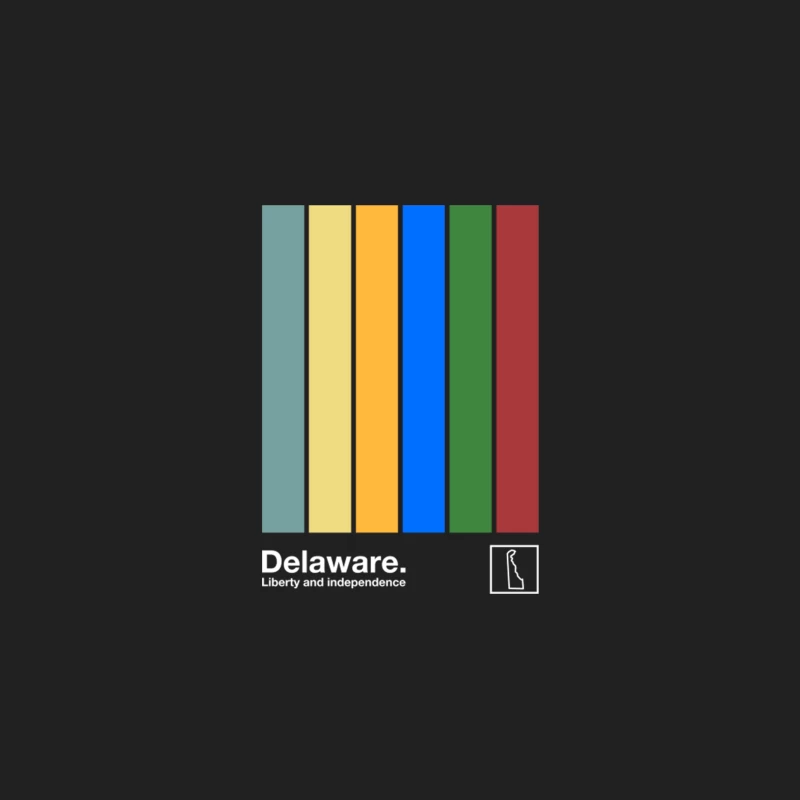 Delaware State Flag   Original Minimalist Artwork Poster Design Bucket Hat