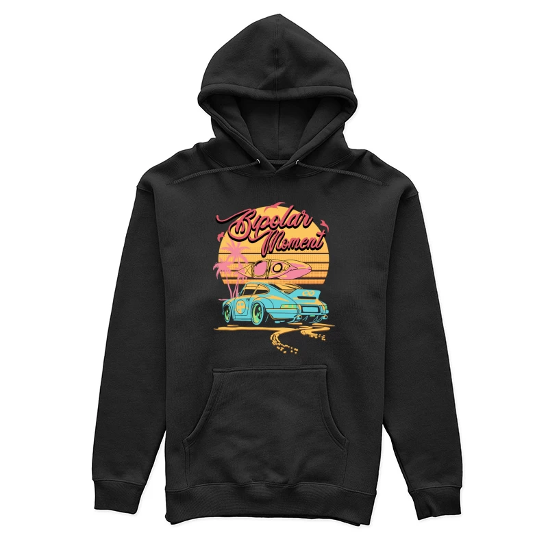 Strandauto mit Kajak und Sonnenuntergang Damen Pullover Hoodie