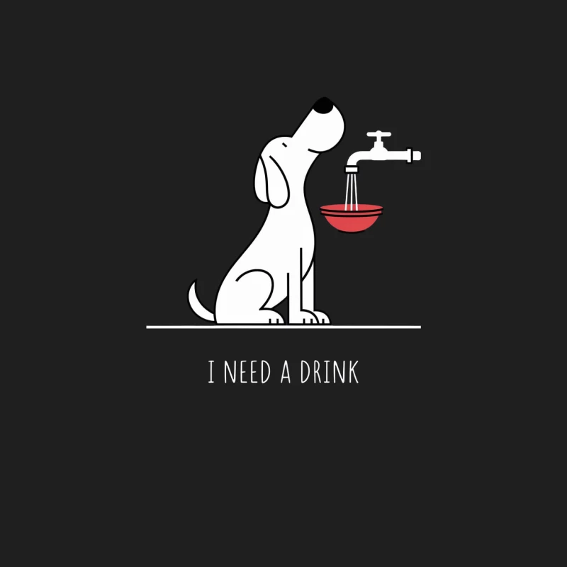 Minimal Dog Illustration with BBQ Grill Male Tank Top