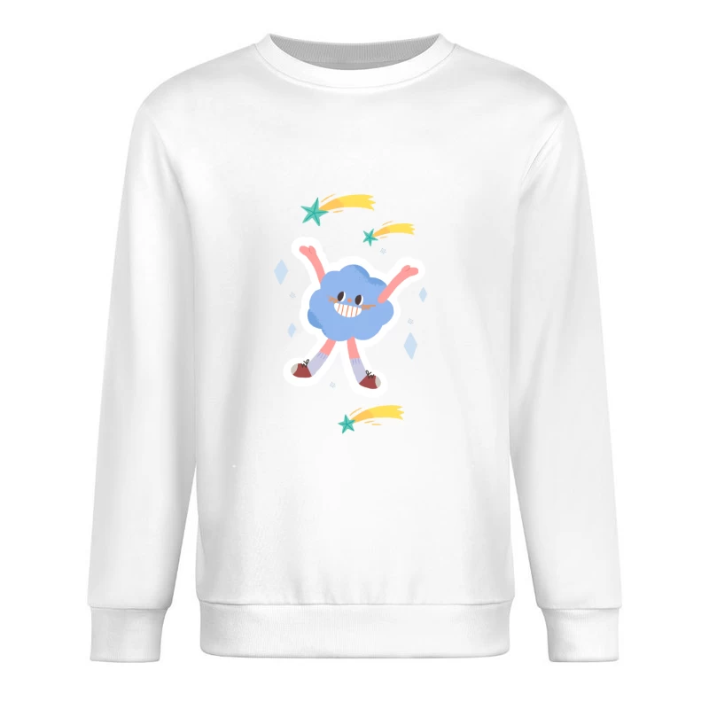 Springende Wolke mit Sternen Herren Pullover Sweatshirt