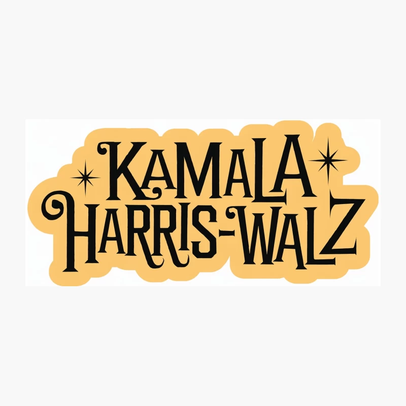 Retro-Style Typography: Kamala Harris-Walz Political Name Design Coffee Mug