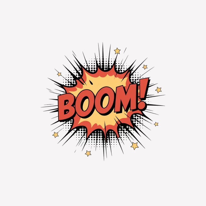 Comic-Style Boom Explosion Text in Pop Art Design Female T-Shirt