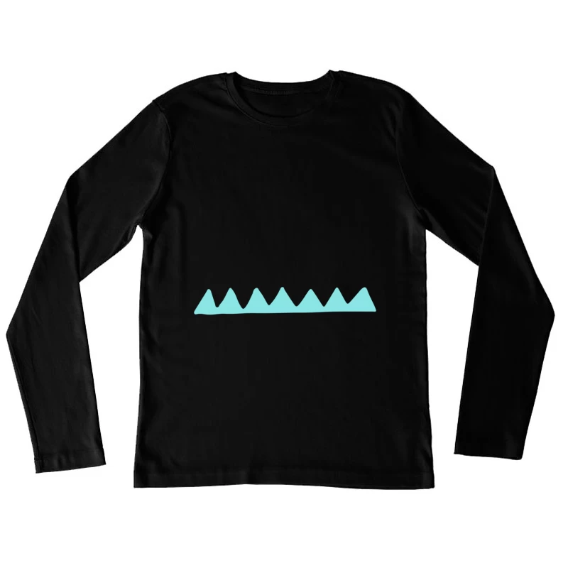 Silhouette de Montagne Turquoise Femme Manches Longues T-Shirt
