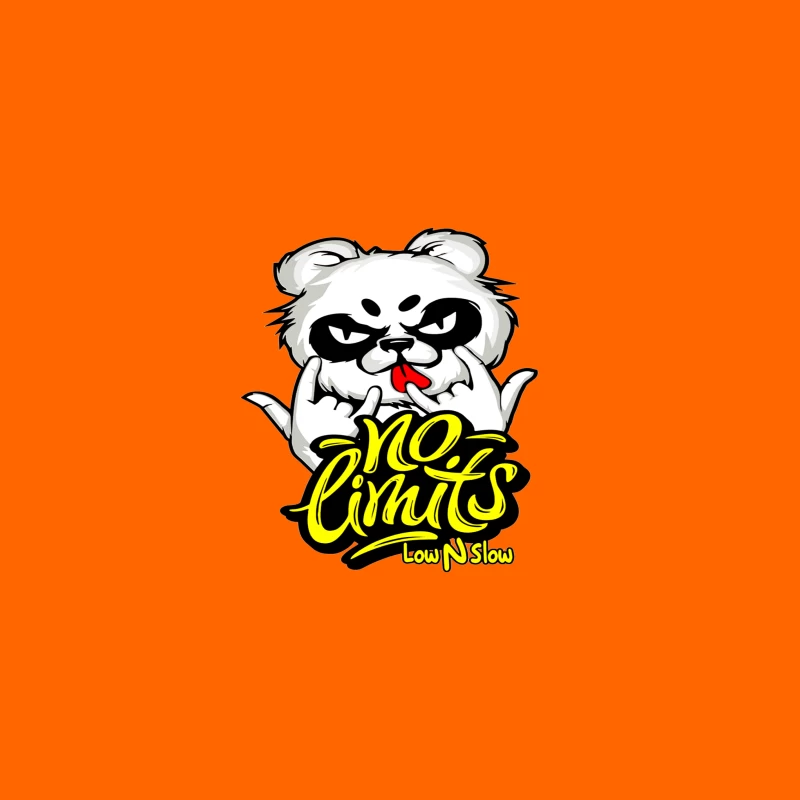 Playful Panda Logo with No Limits Theme iPhone Case