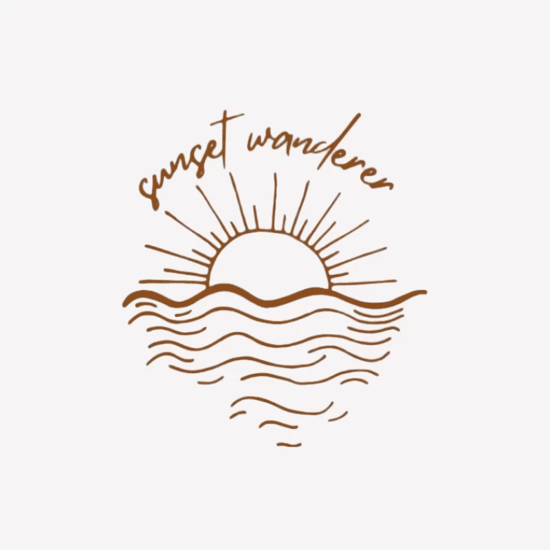 Sonnenuntergang Wanderer Design Herren T-Shirt