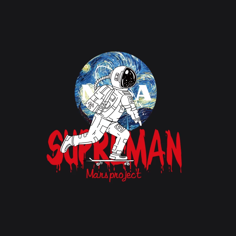 Superman Mars Projekt Astronaut Damen Pullover Hoodie