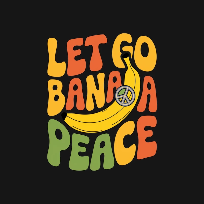 Groovy Banana Peace Slogan in Retro Typography Mouse Pad