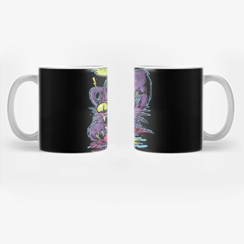 Angry Cartoon Cat Illustration Coffee Mug