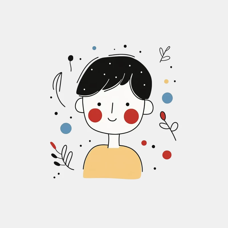 Whimsical Cartoon Illustration of a Cute Child Male Tank Top