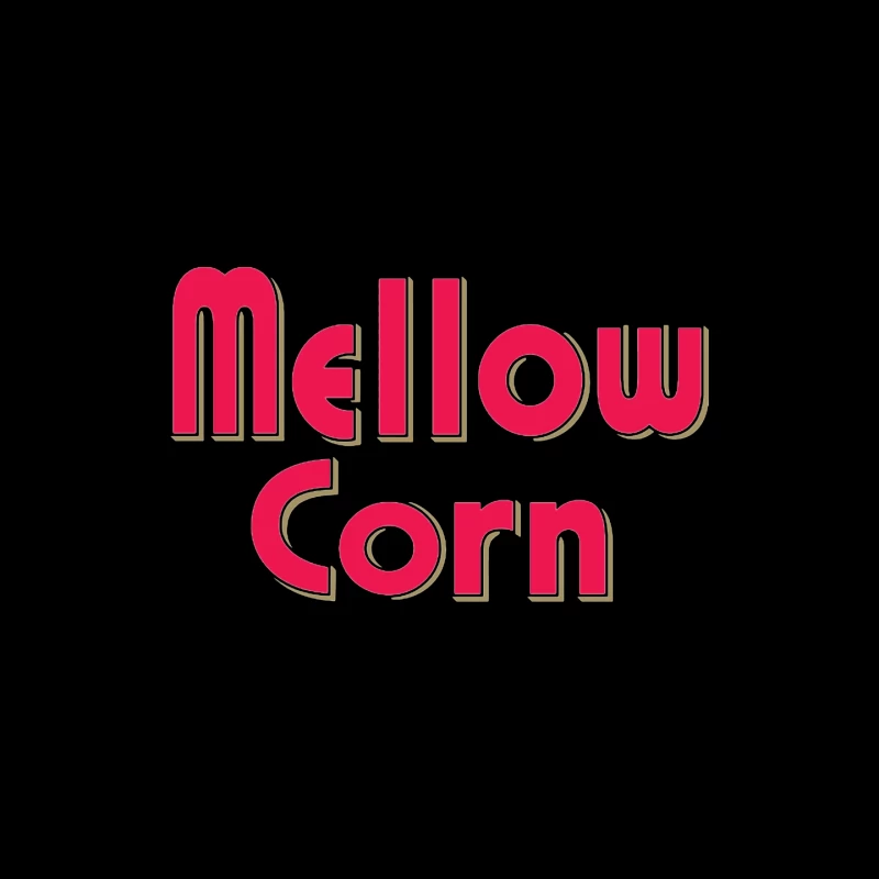 Retro Pink "Mellow Corn" Typography Logo Design Mouse Pad