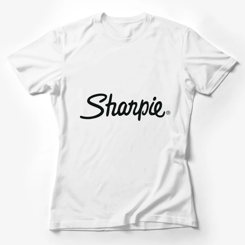 Sharpie Brand Logo in Classic Black Script Typography Female T-Shirt