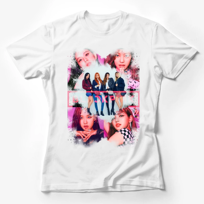 Vibrant K-pop Girl Group Fashion and Performance Showcase Female T-Shirt