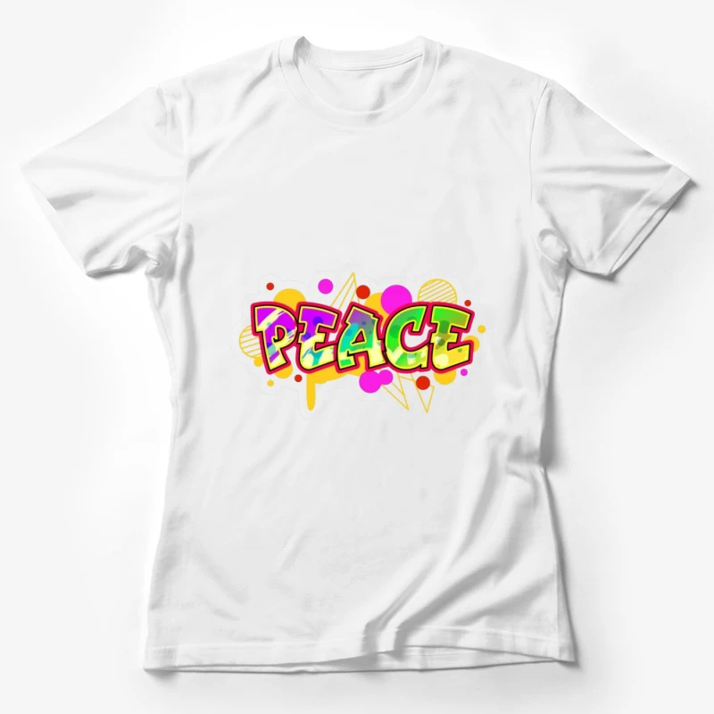 Colorful Peace Graffiti Design Female T-Shirt