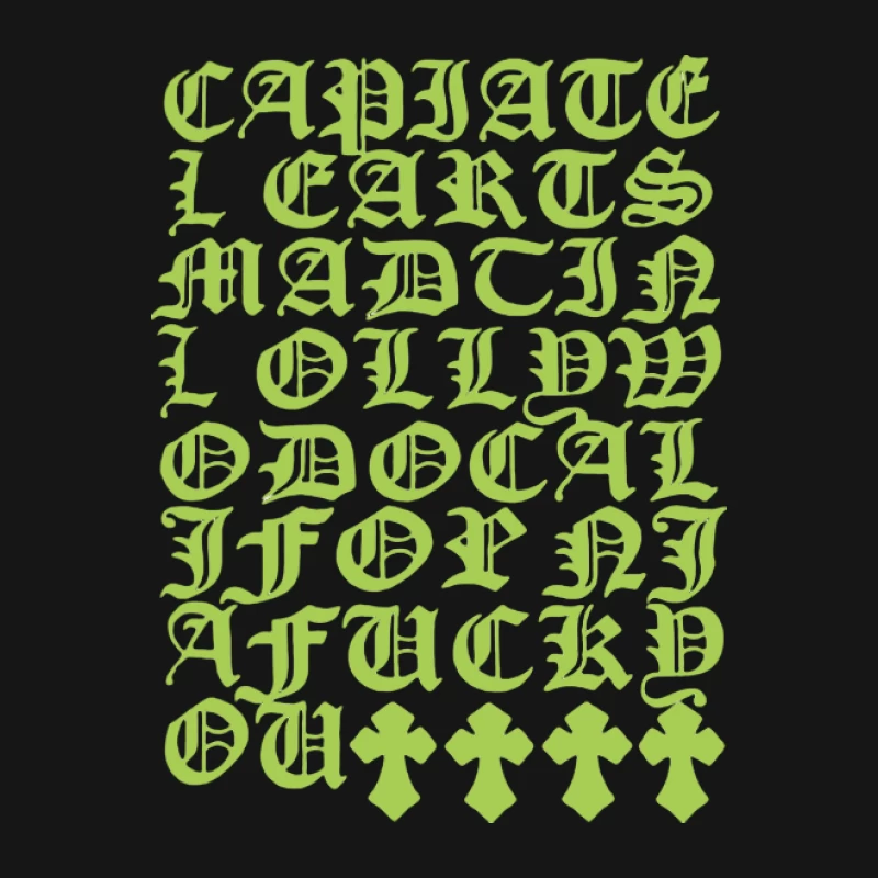 Grüne gotische Buchstaben auf schwarzem Hintergrund Damen T-Shirt