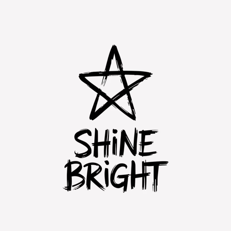 Motivational Star: Shine Bright Typography Female T-Shirt