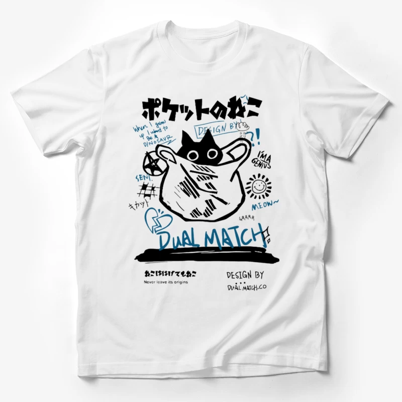 Dual Match Katzenzeichnung Herren T-Shirt