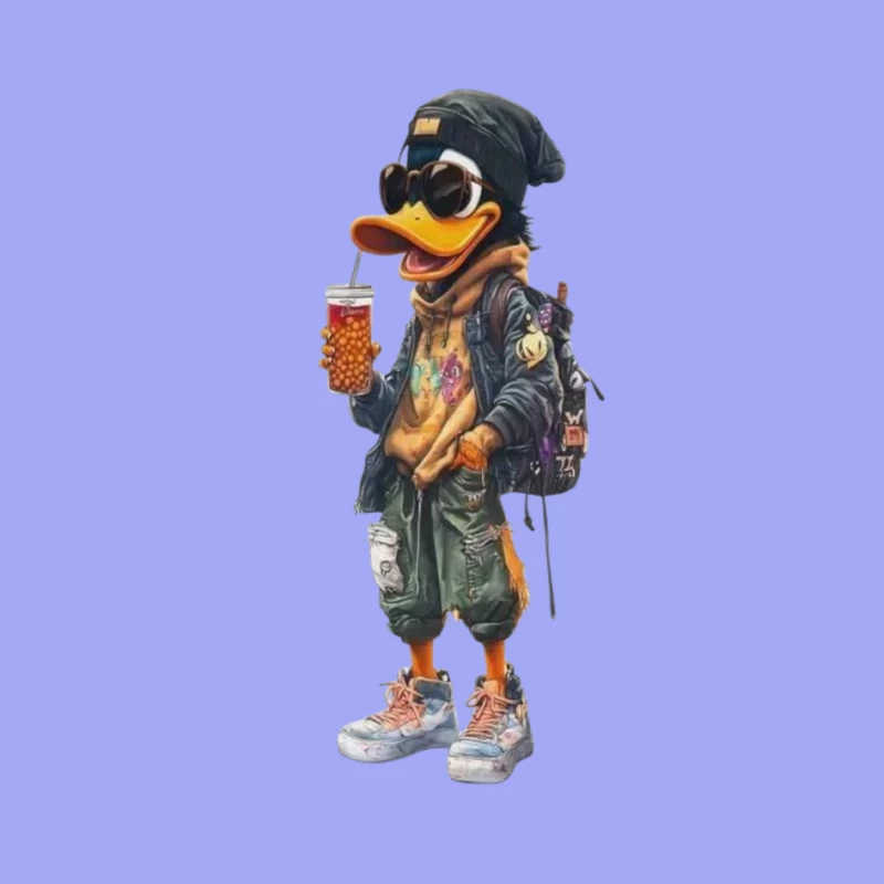 Cool Cartoon Duck with Sunglasses Pin