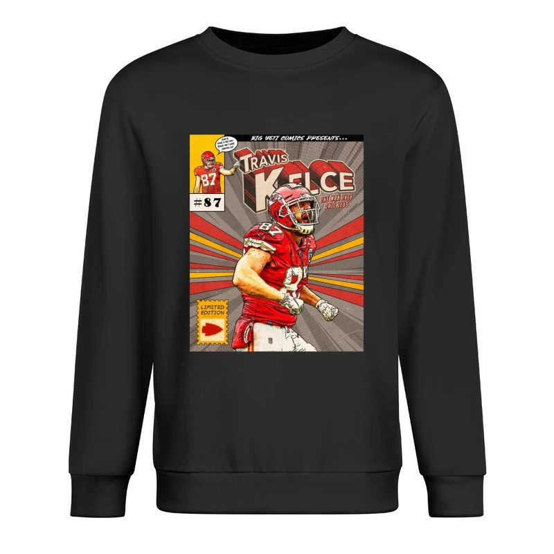 Football - Kansas City Chiefs - Comic Book Mockup - TRAVIS KELCE Male Pullover Sweatshirt