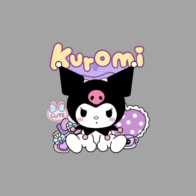 Süßes Kuromi-Design mit Bonbons Herren T-Shirt