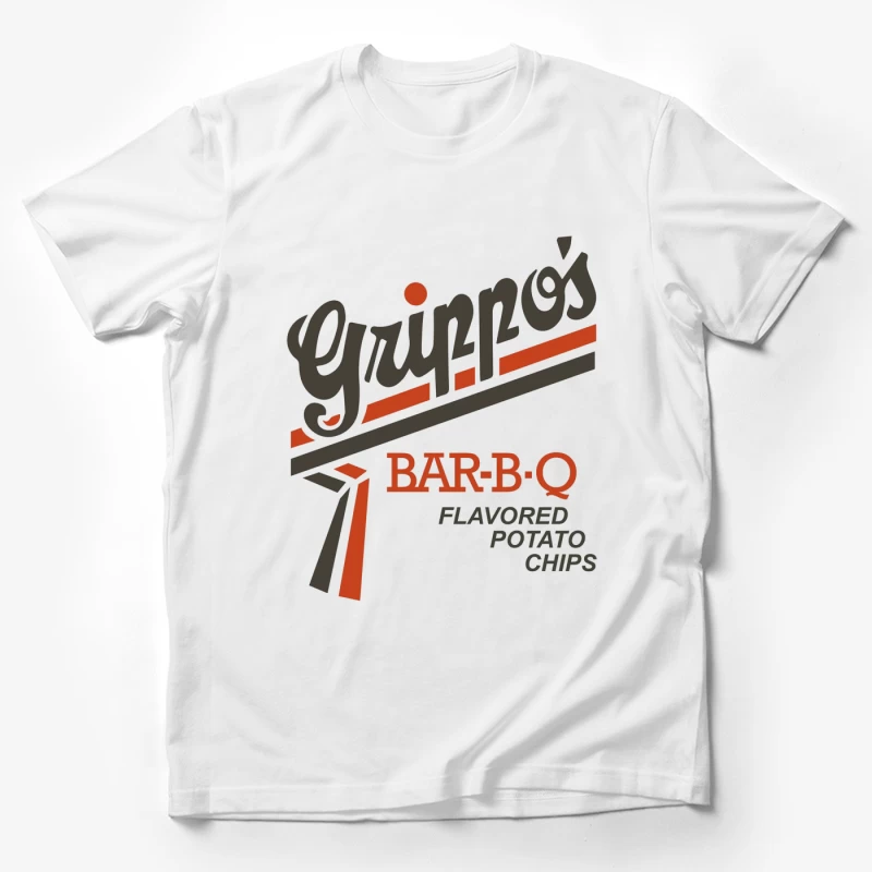 Vintage Grippo's BBQ Potato Chips Logo Design Male T-Shirt