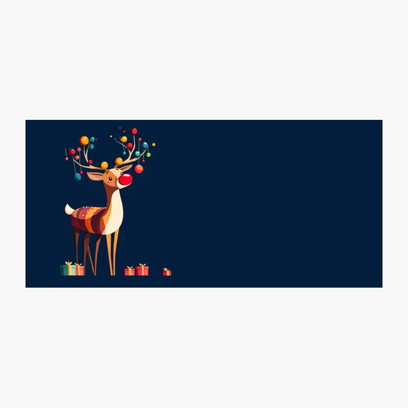 Festive Cartoon Reindeer with Christmas Ornaments and Gifts Coffee Mug