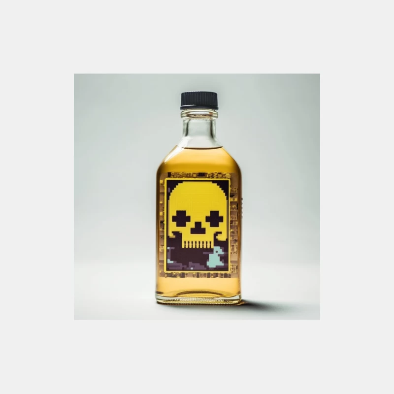 Pixel Art Skull Liquor Bottle with Retro Gaming Design Male Tank Top