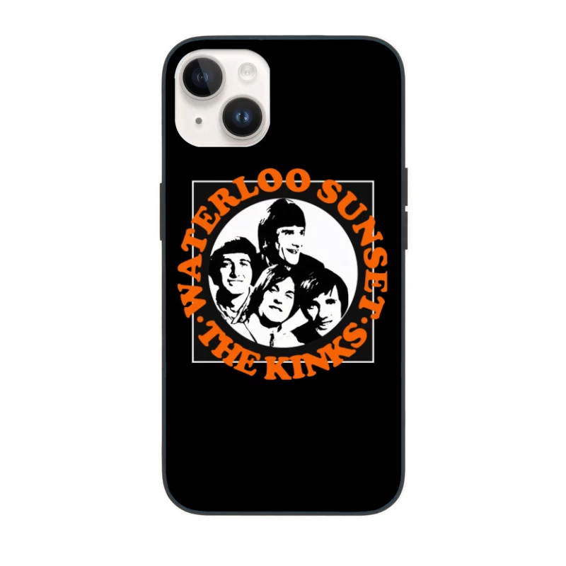 Vintage The Kinks Band Album Cover with Orange Text iPhone Case