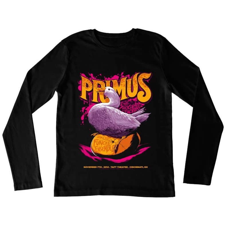 Primus Rock Band Concert Poster with Purple Duck Design Female Long Sleeve T-Shirt