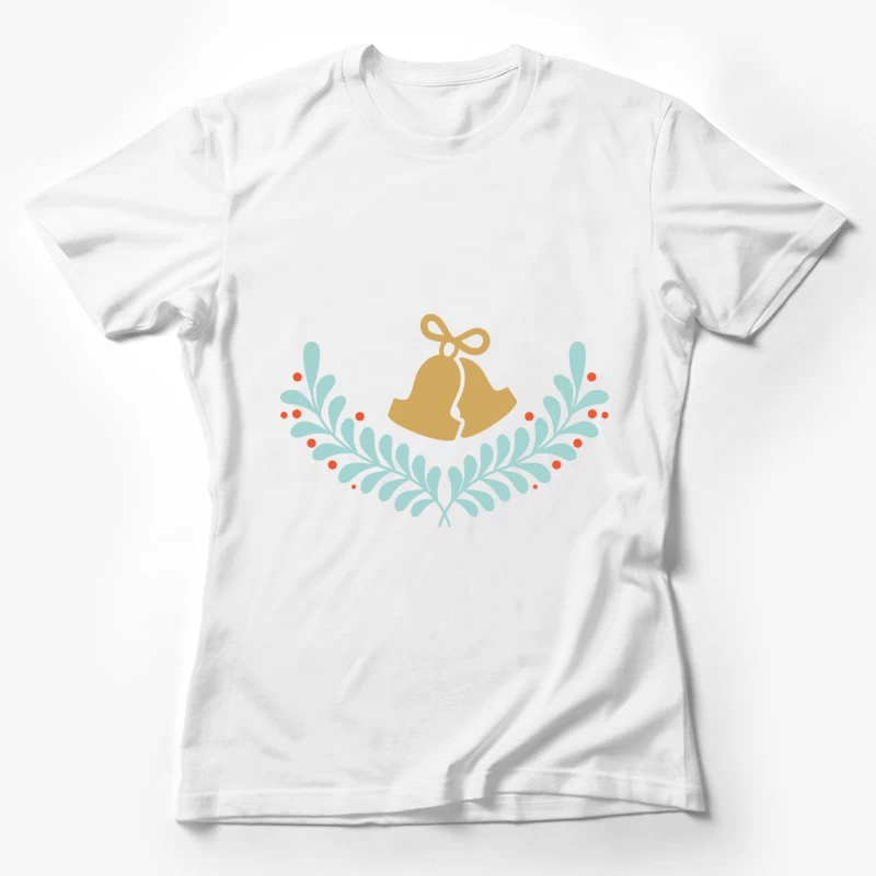 Cloche dorée avec guirlande décorative Femme T-Shirt
