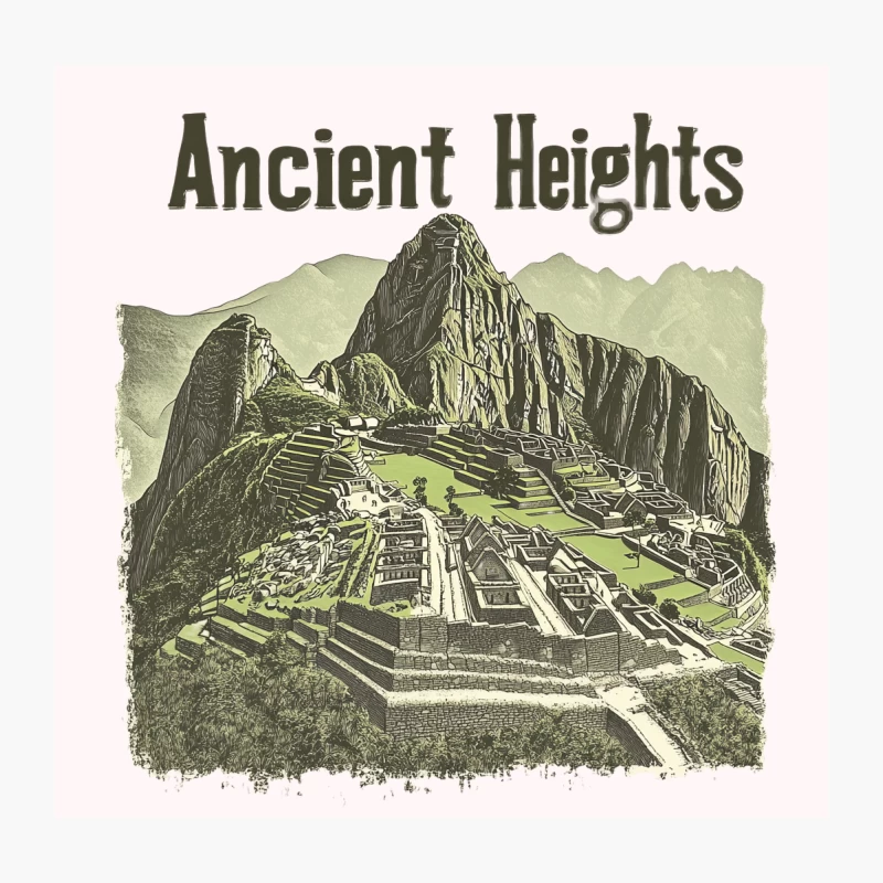 Ancient Heights: Machu Picchu Inca Ruins Travel Poster Throw Pillow