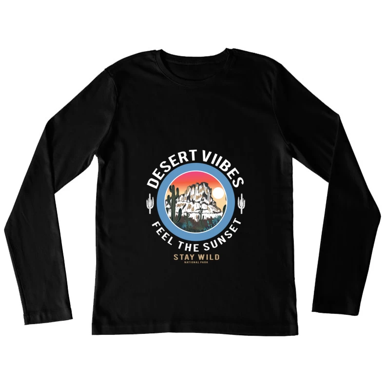 Wüstenstimmung und Sonnenuntergang Damen Langarm T-Shirt