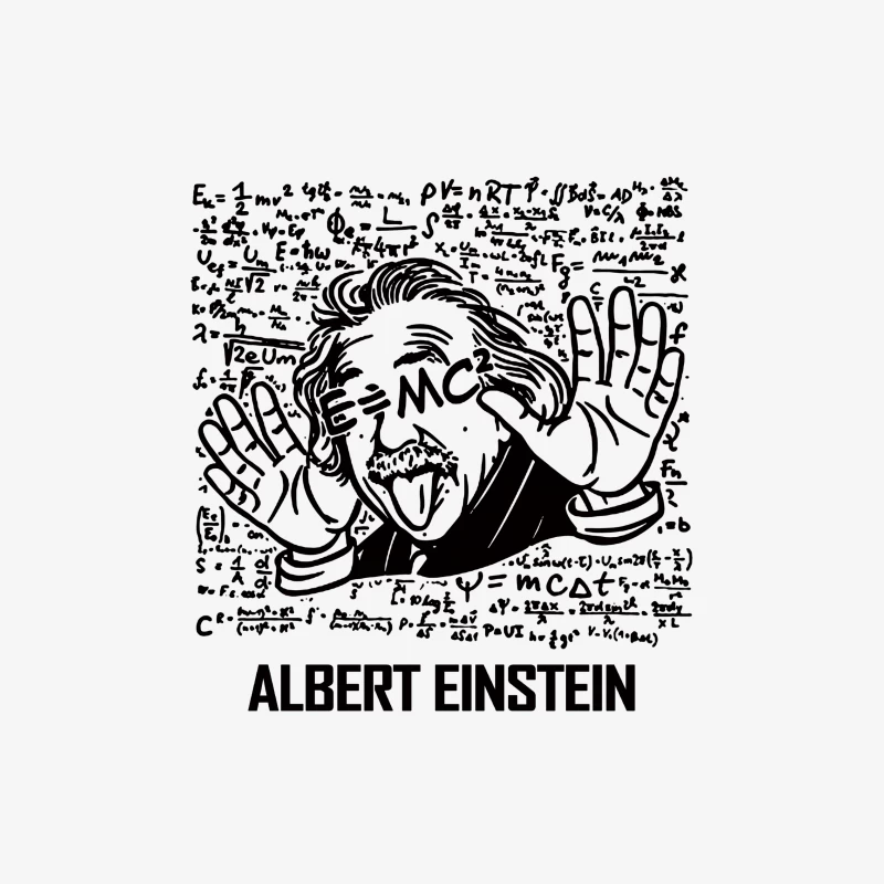 Albert Einstein Illustration mit Text Herren Pullover Sweatshirt
