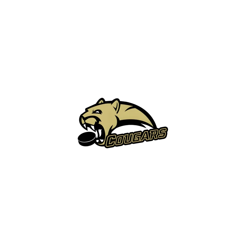 Gold and Black Cougar Hockey Team Mascot Logo iPhone Case