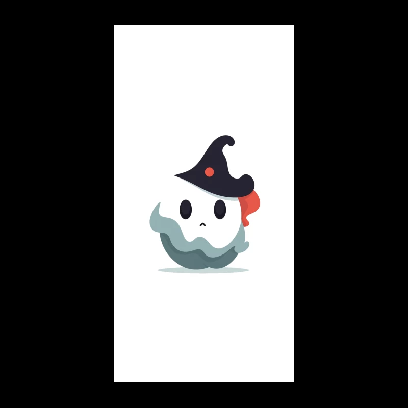 Cute Cartoon Ghost with Witch Hat iPhone Case