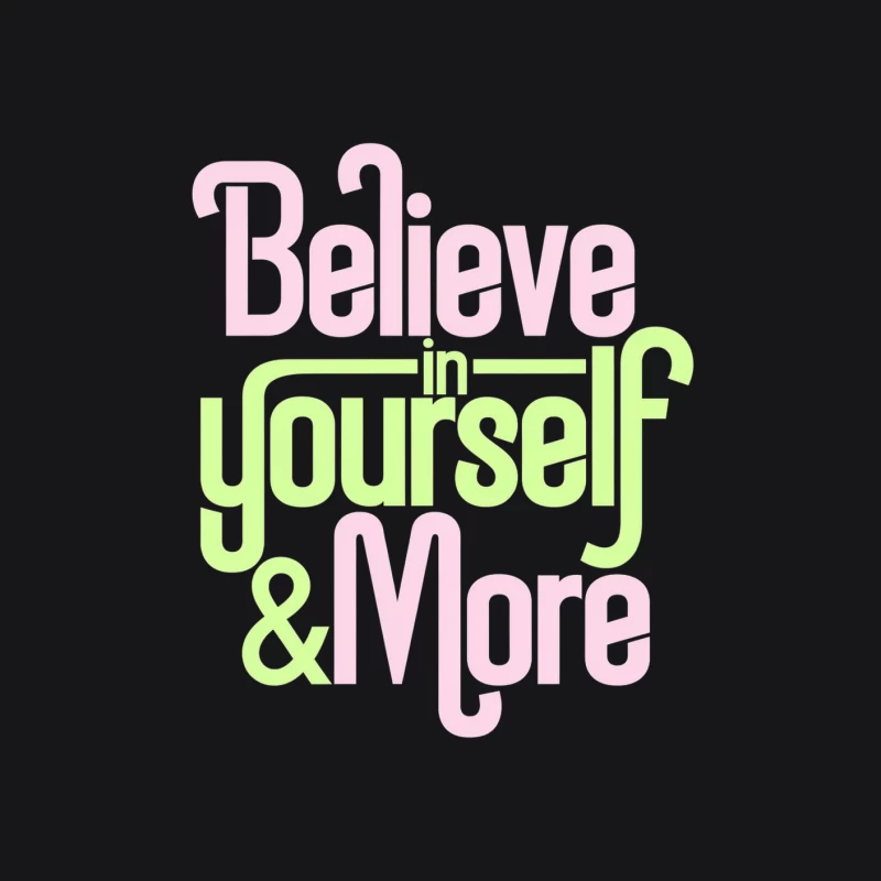Pastel Motivational Typography: Believe in Yourself Male Pullover Hoodie
