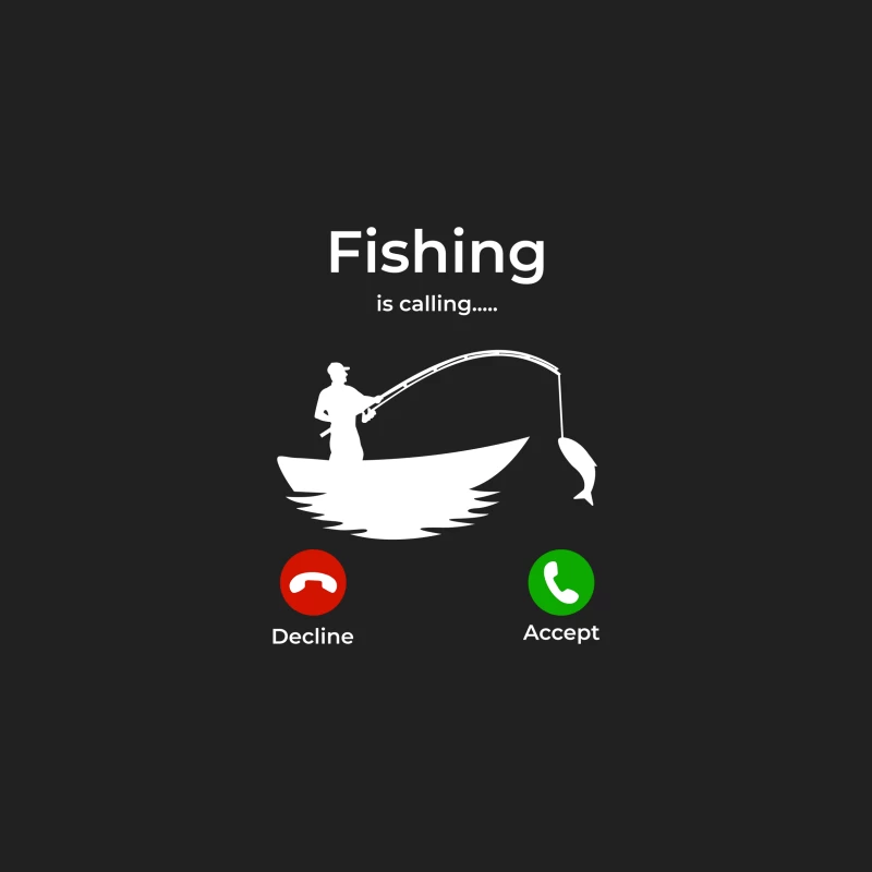 Fishing Is Calling Humor Phone Screen Funny Bucket Hat