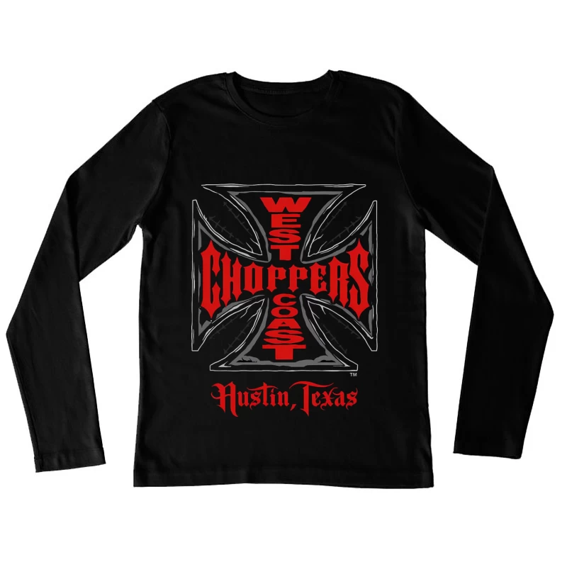 West Coast Choppers Austin Texas Custom Motorcycle Logo Female Long Sleeve T-Shirt