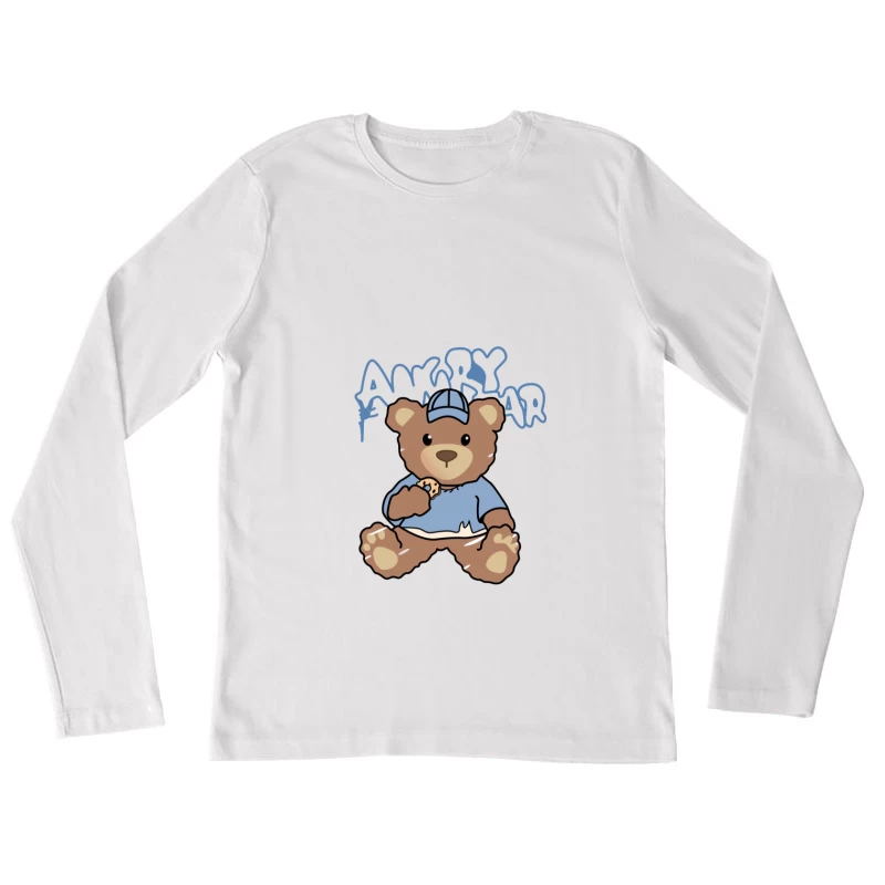 Wütender Teddy mit Keks Damen Langarm T-Shirt