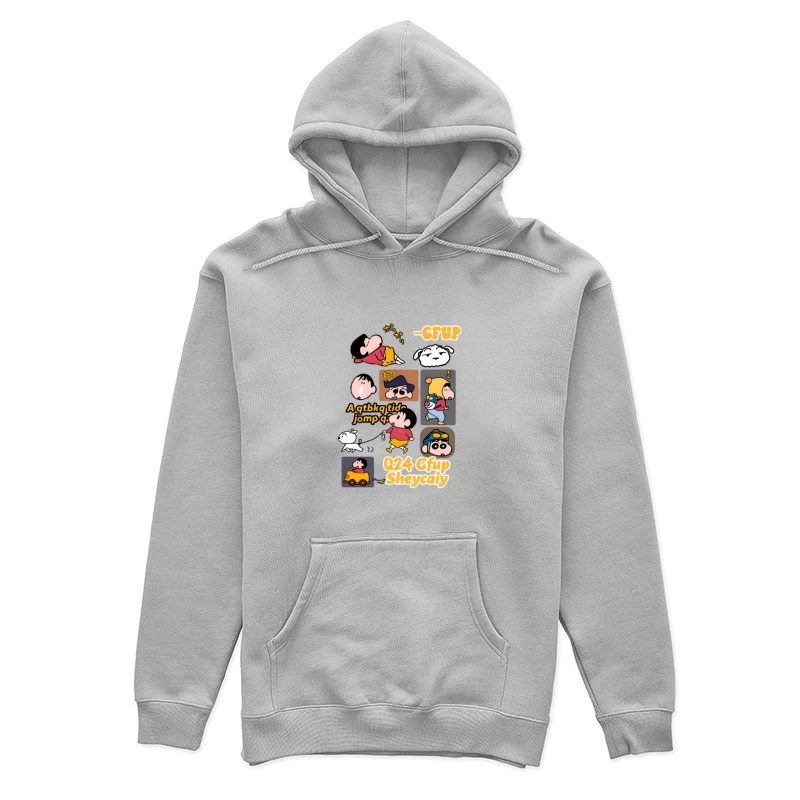 Personnages de bande dessinée dans des poses amusantes Femme Sweat à capuche