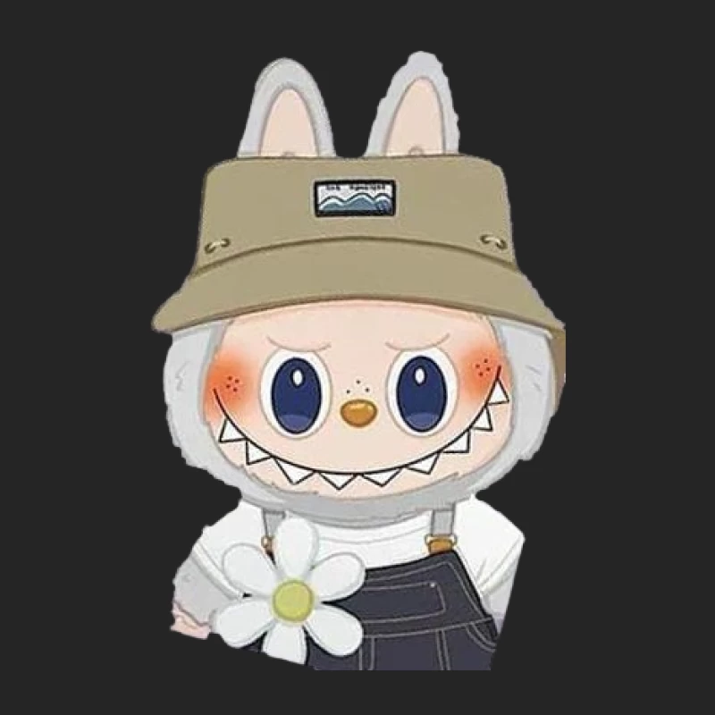 Niedlicher Cartoon-Hase mit Hut und Blume Damen Pullover Sweatshirt