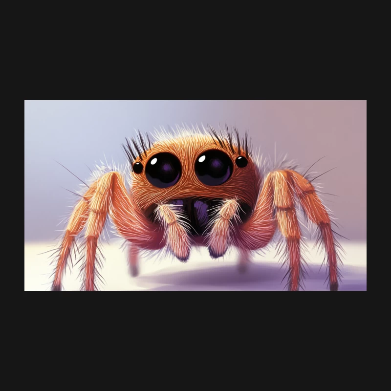 Adorable Macro Shot of a Furry Jumping Spider with Big Eyes Desk Mat