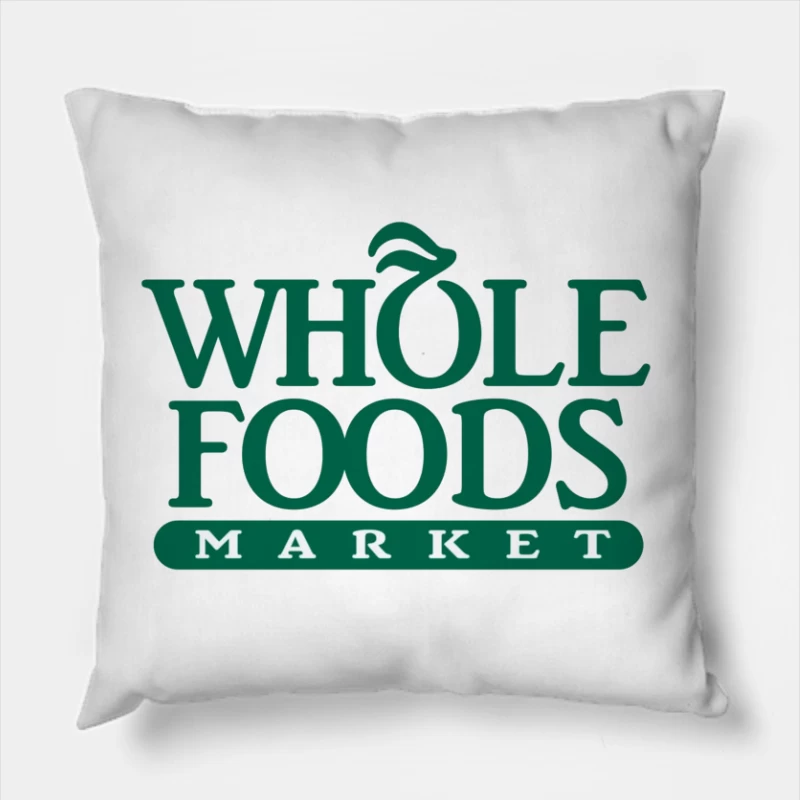 Whole Foods Market Green Corporate Logo Throw Pillow