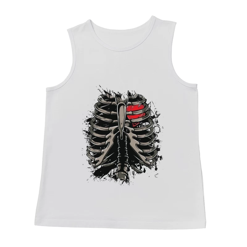 Anatomical Illustration of a Skeleton with a Heart Male Tank Top