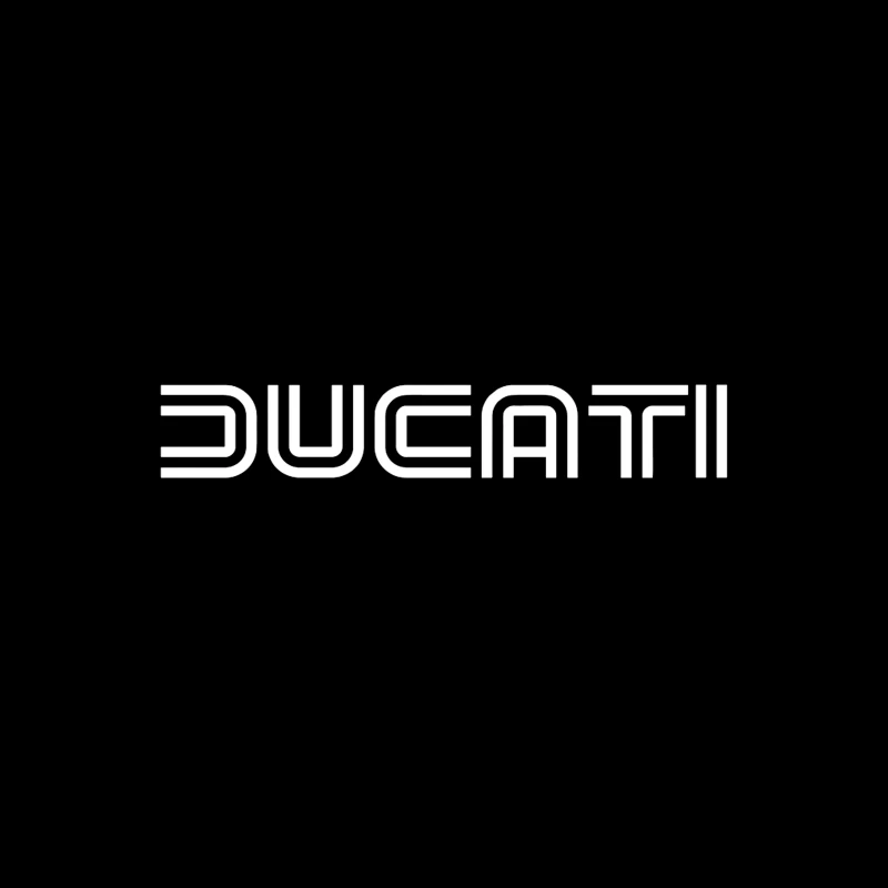 Minimalist Ducati Logo Design in White Coffee Mug