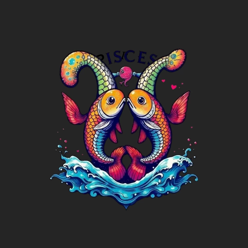 Colorful Pisces Astrology Illustration Male Pullover Sweatshirt