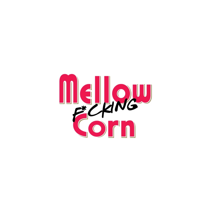 Stylized Pink Text Logo with Profanity: "Mellow F*cking Corn" Coffee Mug