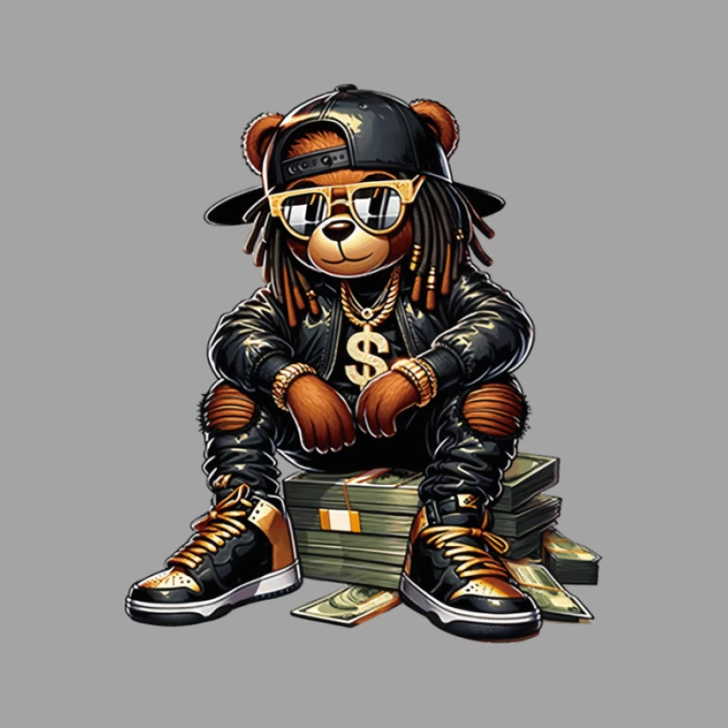 Hip-Hop-Bär mit Sonnenbrille und Geld Damen T-Shirt
