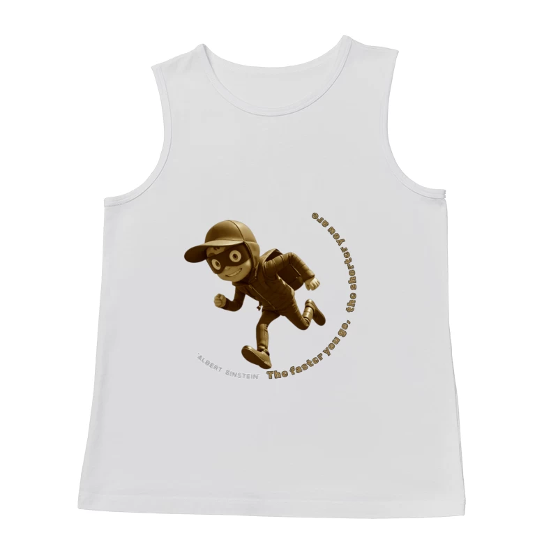 Vintage-Style Cartoon Runner with Mysterious Mask Male Tank Top