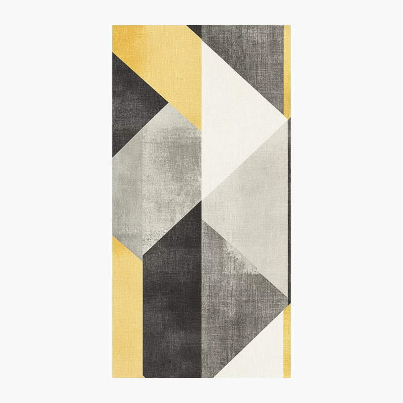 Modern Geometric Abstract Pattern in Yellow, Gray, and Black iPhone Case