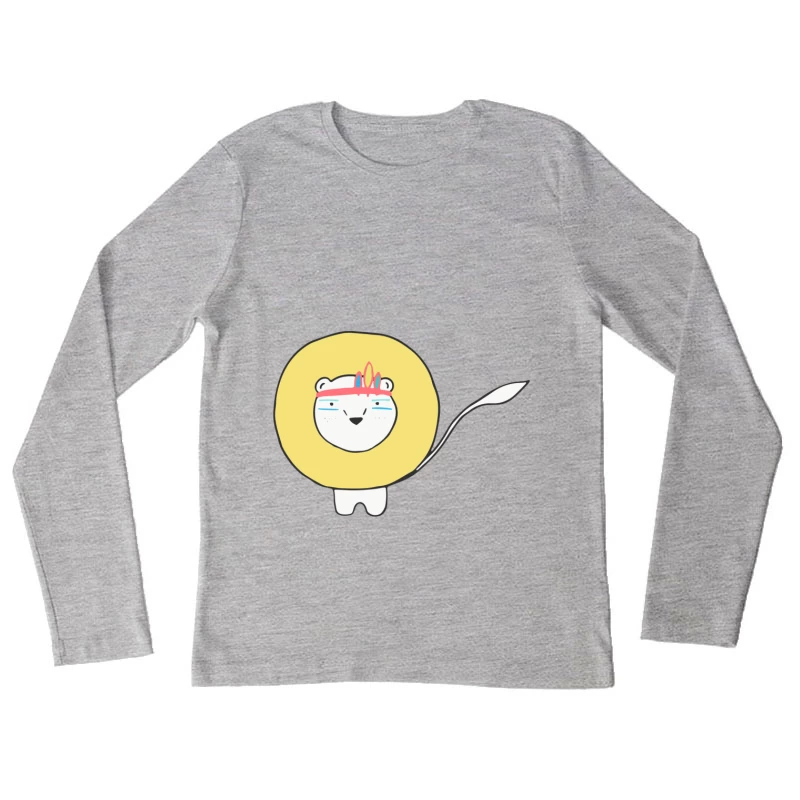 Lion mignon avec bandeau Femme Manches Longues T-Shirt
